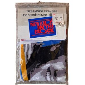 New Kids On The Block NKOTB Vintage 1990 Standard Pillowcase NWT Reversible